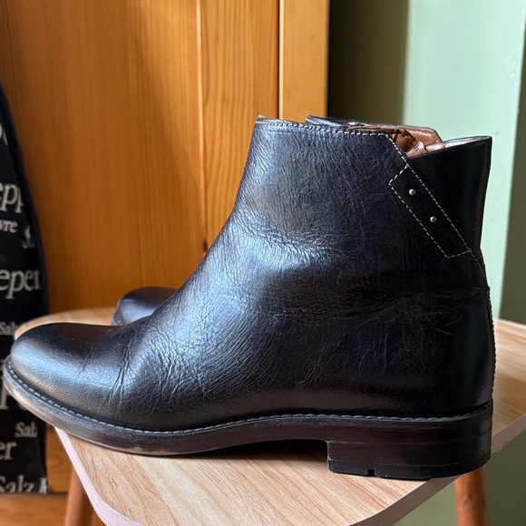 Franco Sarto Black Leather Ankle Boots - Picture 13 of 14
